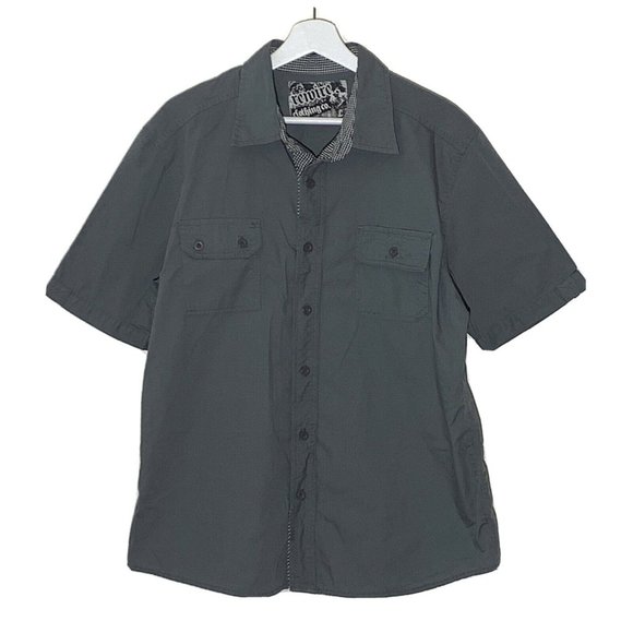 Rewire Mens Top L Gray  Button Down S/S Collared - Picture 1 of 6